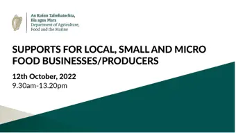 Supports for Local, Small and Micro Food Businesses/Producers for DAFM Webinar