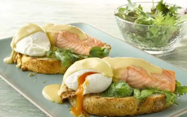 Eggs Benedict with Organic Salmon