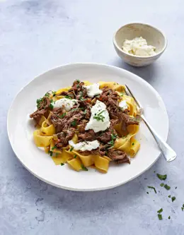 Beef Ragu with Pappardelle and Creamy Mozzarella