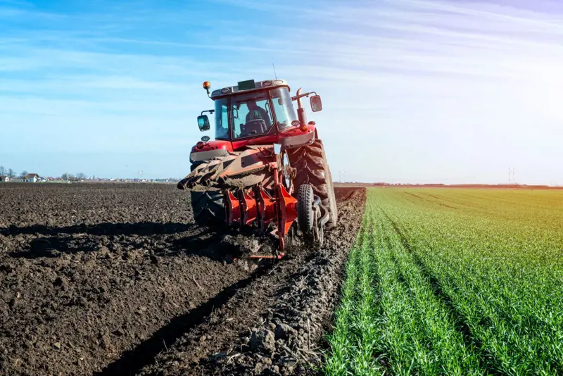 Image of tractor in field