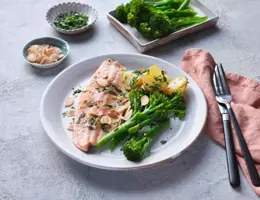 Baked Trout with Lemon, Herbs and Flaked Almonds