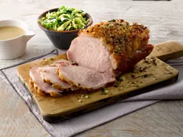 Cider Braised Loin of Bacon with Stir-fried Cabbage