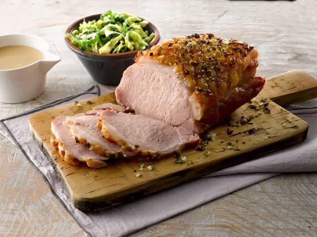 Cider Braised Loin of Bacon with Stir-fried Cabbage
