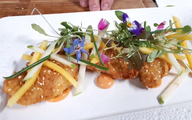 Crispy Whiting, Apple & Mango and Curried Mayonnaise