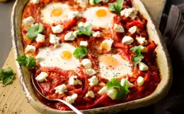Eggs Baked with Tomatoes and Red Peppers