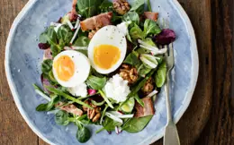 Goats' Cheese, Bacon and Egg Salad with Walnuts