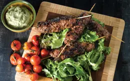 Grilled Kofta & Avocado Dressing
