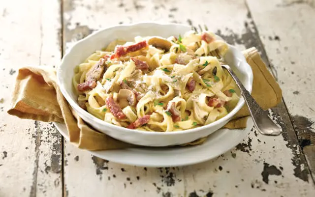 Ham and Mushroom Tagliatelle