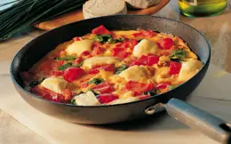 Italian-Style Omelette with Bacon, Spinach and Goats' Cheese