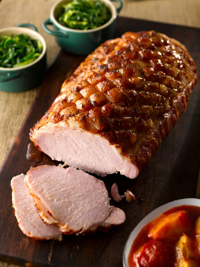 Loin of Bacon with Plum Sauce