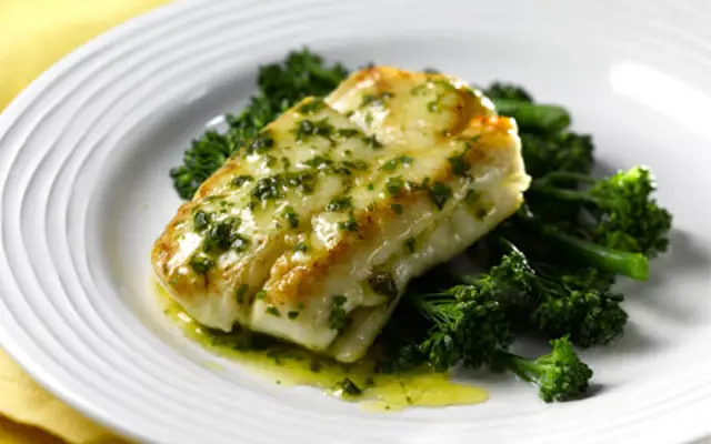 Pan-fried Hake with Lemon and Herb Butter Sauce