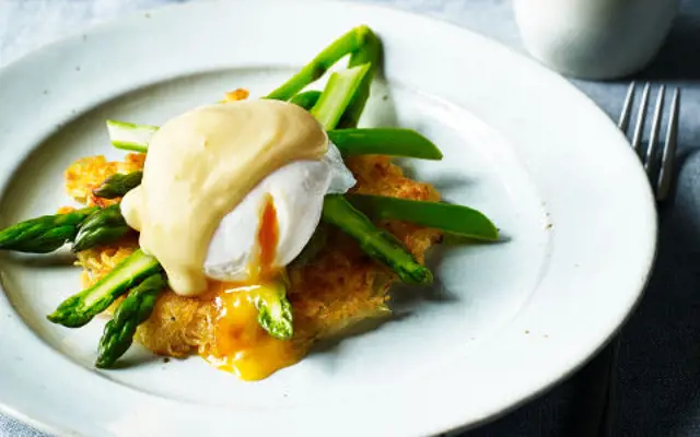 Potato Rosti with Asparagus and Poached Egg