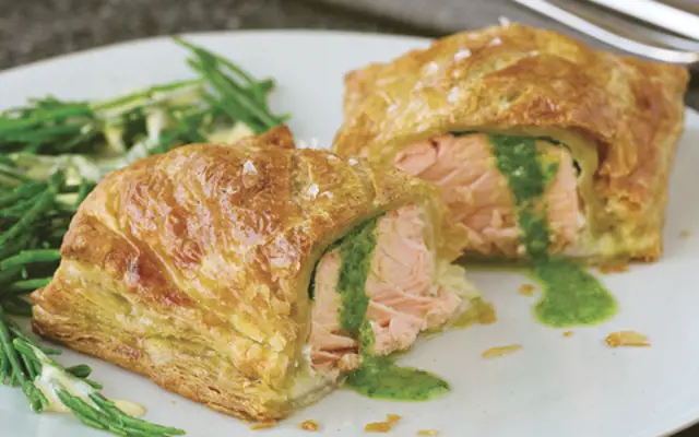 Salmon Kiev in a Crust