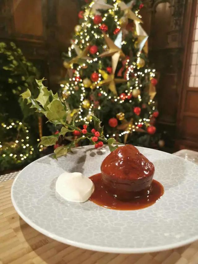Festive Sticky Gingerbread with Butterscotch Sauce