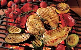 Barbecued Chicken with Harissa Dressing