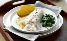 Haddock with Cider and Apple Sauce