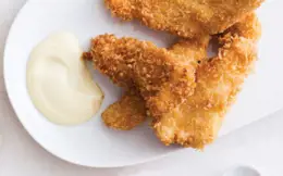 Organic Chicken Schnitzels with Garlic Aioli