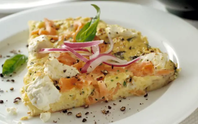 Organic Smoked Salmon and Cheese Frittata