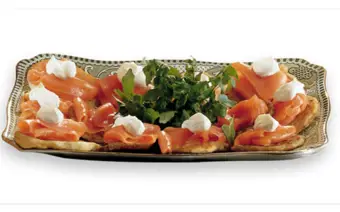 Smoked Salmon on Potato Cakes