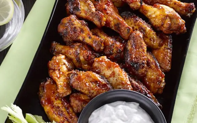 Spicy Chicken Wings with Blue Cheese Dip