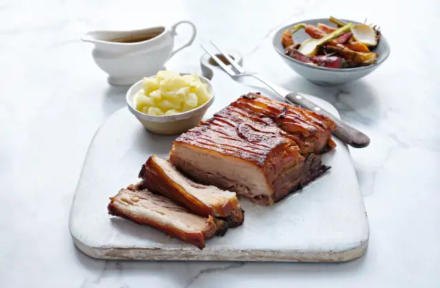 Cider Braised Pork Belly with Apple Sauce