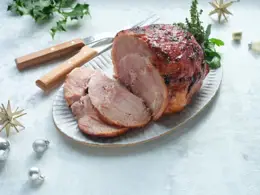 Cider Baked Ham with a Cherry Glaze