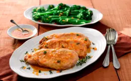 Mustard and Orange Glazed Pork Chops