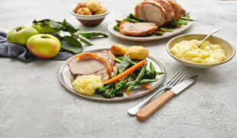 Roast Pork with Bramley Apple Sauce