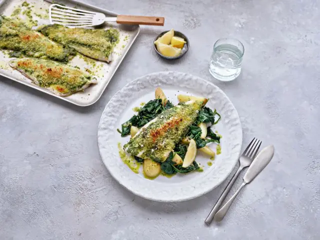 Whiting with a Herb Crust