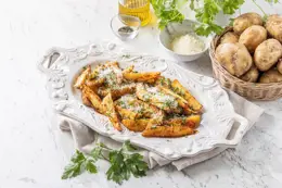 Crispy Parmesan potato wedges