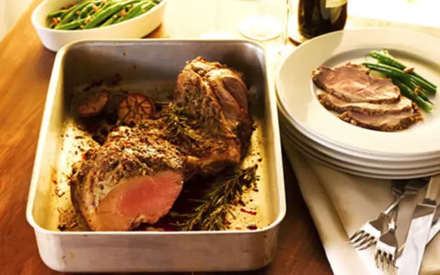 Butterfly Leg of Lamb with Anchovy and Rosemary Topping