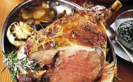 Roast Leg of Lamb with Honey Orange Glaze and Port and Mint Dressing