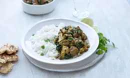 Lamb and Mushroom Korma with Spinach