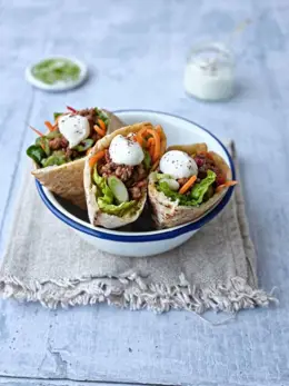 Lamb and Salad Pittas