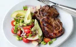 Mustard Glazed Lamb Chops with Summer Salad